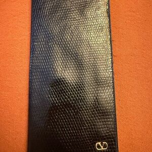 Valentino Black Leather Textured Wallet/COA Included